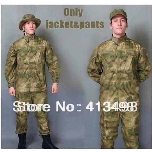 A-TACS FG Camouflage suit sets Army Military uniform combat Airsoft uniform -Only jacket & pants