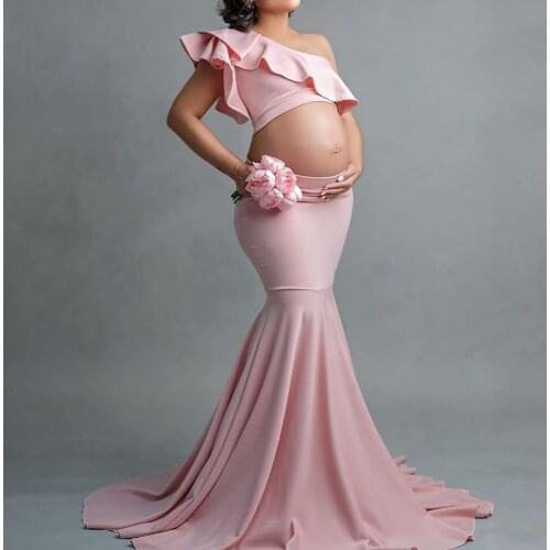 2021 Hard Work Ladies Fashion High Quality Sexy Slim Lace Strapless Sleeveless Long Dress For Pregnant Women