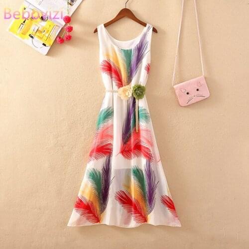 New 2020 Summer Yellow Red Pink Black Boho Flowers Casual Chiffon Women Elegant Maxi Dress Sleeveless Beach Bohemia Long Dresses