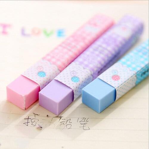 1PC Stationery Supplies Kawaii Cartoon Pencil Erasers For Office School Kids Prize Writing Drawing Wholesale