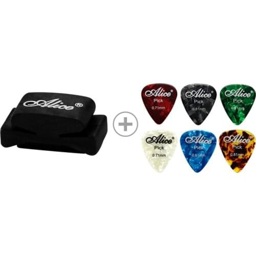 1pc New Guitar HeadStock Pick Holder Rubber +2 FREE Picks Alice Guitar Picks pickup Musical Instrument~GM167