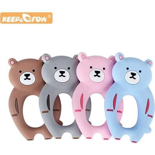 Keep&Grow 1pc Bear Silicone Baby Teether rodent Baby Teething Toys Chewable Animal Shape Baby Products Nursing Gift Accessories