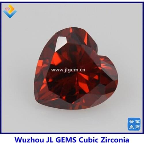 100pcs/lot) Free Shipping Garnet Color Heart Shape Cubic Zirconia Stone AAAAA CZ Heart Garnet CZ 3x3mm-10x10mm In Stock