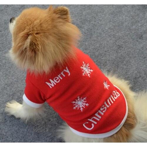 2016 new style dogs cats Christmas vest costume doggy outwear puppy festival clothes hoodies soft free shipping 1pcs