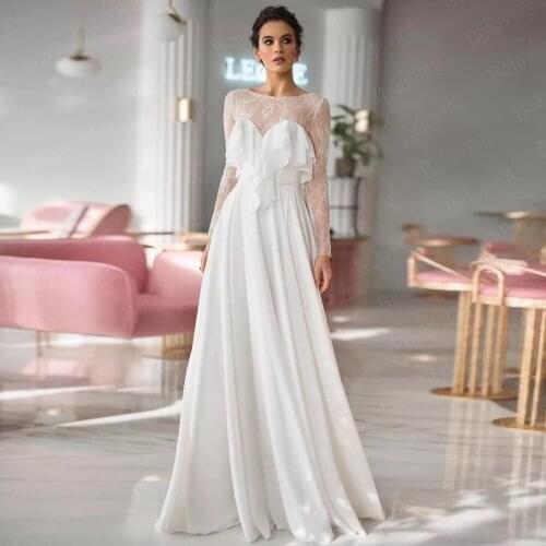 2021 Chic Chiffon A Line Bridal Dresses Short Sleeves V Neck Beading Appliques Sweep Train Vestido De Noiva Wedding Dresses