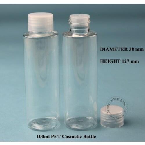 50pcs/lot Promotion Empty 100ml PET Bottle Container Plastic Packaging Lotion Emulsion Pot Refillable Screw Cap Women Portable