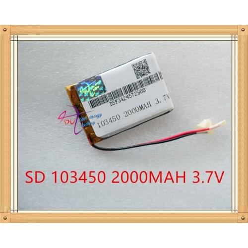 Liter energy battery 3.7V lithium polymer battery small pudding 103450 rechargeable batteries 2000mAh Ma GPS navigator
