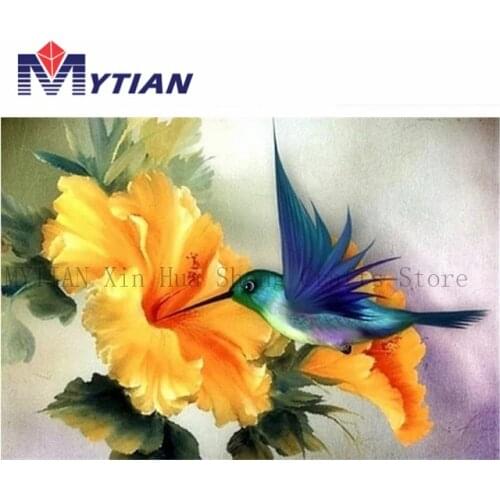 Hummingbird Hibiscus Diamond Painting Full Square Round Drill 5D Diamond Embroidery Needlework Mosaic Handmadicrafts Home Decor