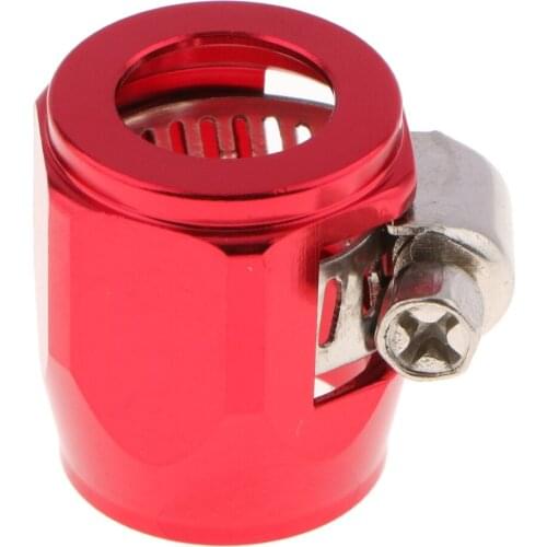 AN8 Red Fuel Hose Line End Cover Clamp Finisher Adapter Fitting Connectors