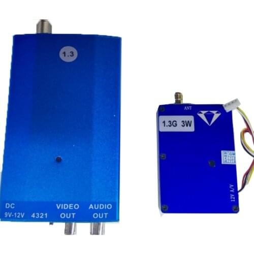 3W 1.3G Wireless cctv transceiver 1.3G Video Audio Transmitter image transmission cctv AV sender video drone transmitter FPV