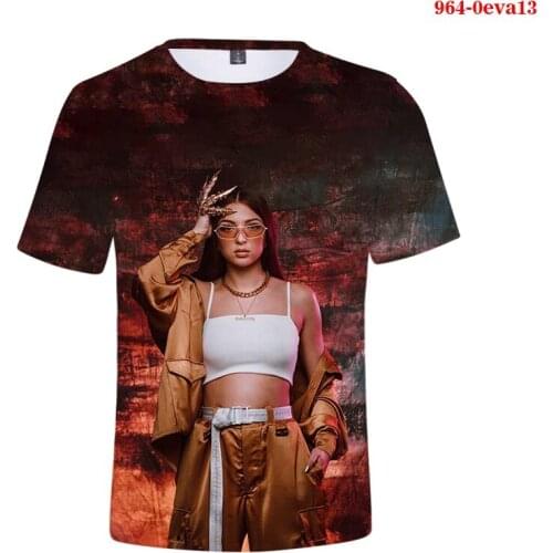 Eva Queen T Shirt Summer 3D Printed Short Sleeve Women Eva Queen Tee 2021 New Fashion Singer Eva Queen Tops Femme Hombre
