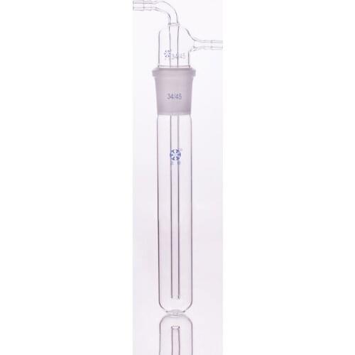 Hydrazine with ground mouth 34/45,O.D. 35mm,Effective length 200mm,Detachable straight cold hydrazine,Split straight cold trap