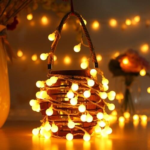 2M 5M 10M Fairy Garland LED Ball String Lights Waterproof For Christmas Tree Outdoor Patio Garland Decoration Battery Power