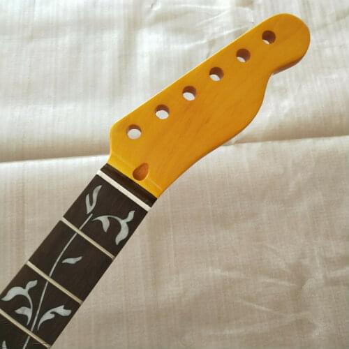New Maple Electric Guitar neck 22 frets Rosewood Fretboard Vine Inlay parts