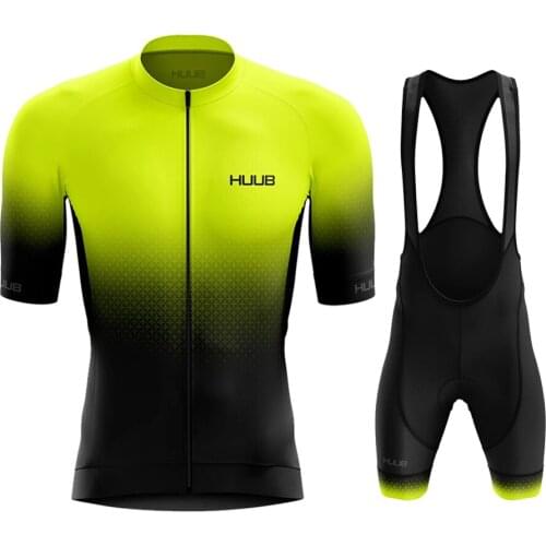 Team HUUB 2021 Cycling Jersey Set Men Road Bike Clothing Suit Short Sleeve MTB Racing Bicycle Bib Shorts Set Maillot Ciclismo