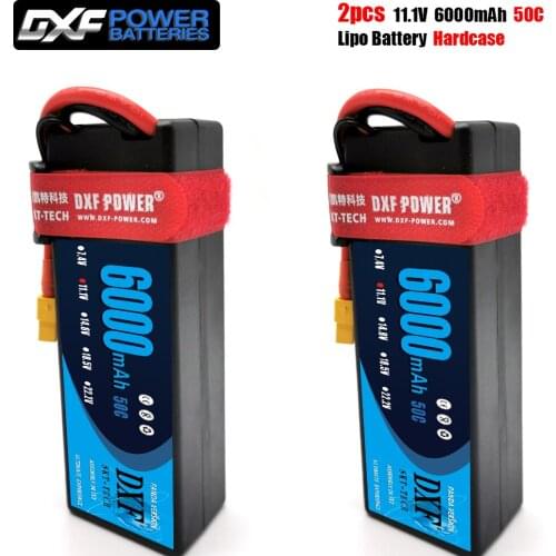 DXF lipo Battery 3S 11.1V 6000mAh 50C/100C XT60 T Plug HardCase Lipo Battery for RC HPI HSP 1/8 1/10 Buggy RC Car Truck