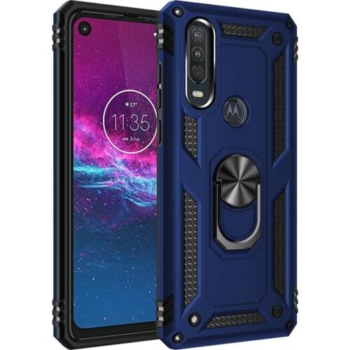 Best Protection Kickstand Finger Ring Case for MOTO P40 Power One Action Vison Zoom Macro G8 Plus G7 Play E5 E6 Back Cover Capa