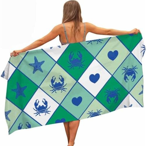 Starfish krabben Mikrofaser Pool Strand Handtuch Tragbare Schnell Trockenen Sand Outdoor Reise Schwimmen Decke Yoga Matte