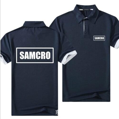 Brand for SAMCRO Polo Shirt Men Cotton Short Sleeve Tee Shirts Mens Casual Summer Breathable Solid Color Polos shirt