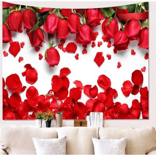 Rose 3D Printed Wall Cloth Hanging Living Room Blanket Background Wall Tapestry Home Decoration