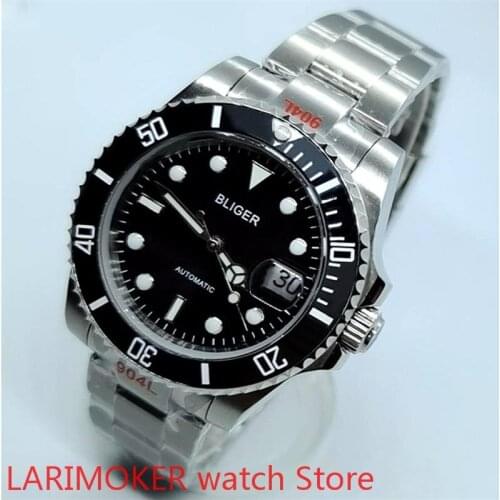 Bliger 2021 mens new high-quality luxury sports and leisure waterproof mens watch mechanical clock black bezel rotating