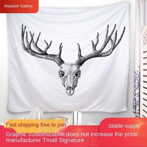 New Style Deer Head Background Cloth Fashion Household Atmosphere Decoration Products Nordic Style Living Room Bedroom Tapestry