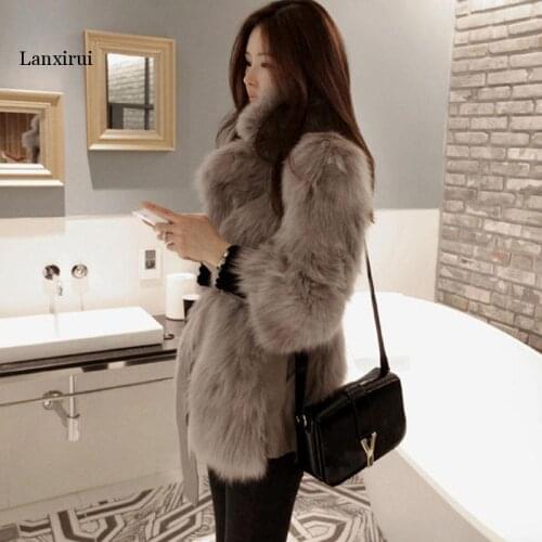 Faux Fur Coat Autumn Winter Women Fashion Casual Warm Slim Sleeveless Faux Fox Fur Coat Winter Jacket Women casaco feminino