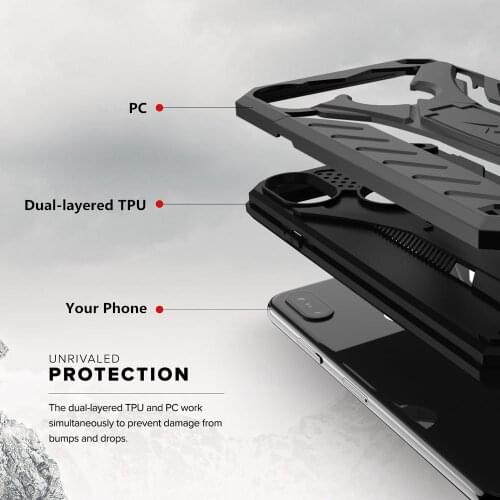 Luxury Armor Case for Samsung Galaxy S7 Edge S8 S9 Plus Note 5 8 Full-body Protective Skin Stand PC+TPU Shockproof Back Cover