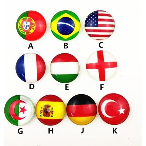 10pcs USA, French, Germany, Spain, Brazil,Portugal Photo glass Cabochons 20mm base for Pendant bracelet Earrings Settings