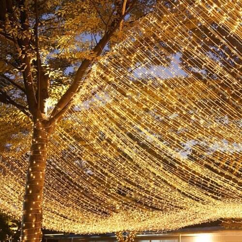 Thrisdar Outdoor Christmas LED String Light 100M 800/1000LED Fairy Garland Lights For Wedding Party Xmas Tree Garden Patio