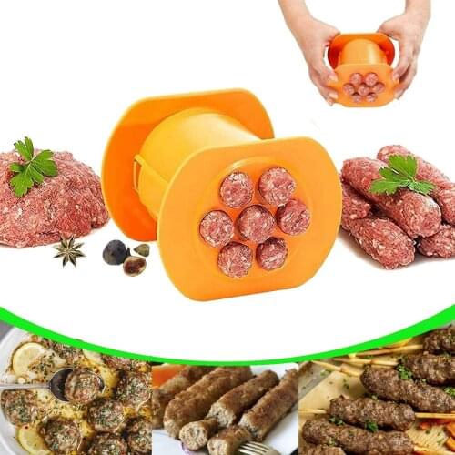 Sausage Maker 7 Sausages in One Press,Manual Hot Dog Maker Non Stick Household Barbecue Grilling Molds - BBQ Grill Accessories