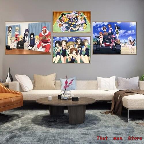 Japanese Anime GIRLS und PANZER Wall Poster Home Decor white kraft paper poster wall sticker decorative painting
