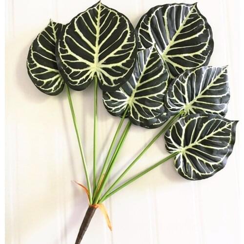 Feeling rubberized green plants for home decoration 7 turtle leaves