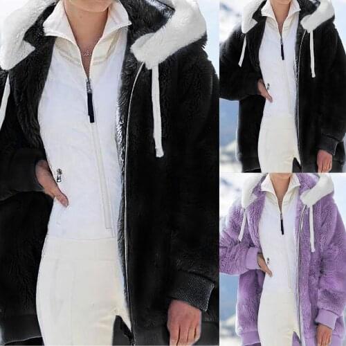 5XL Plus Size Womens Winter Coat Oversized Fashion Casual Stitching Plaid Clothes Hooded Zipper Ladies Lamb Hair Coat Korean