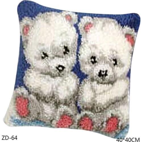 Animals DIY Latch Hook Rug Kit 3D Segment Embroidery Pillow Wool Cross Stitch Dropship