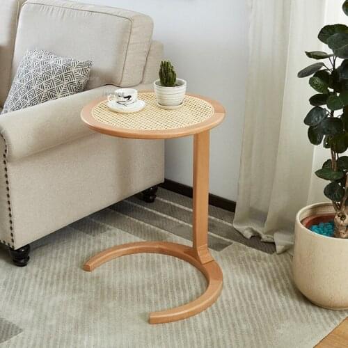 Living Room Hallway Porch Tea Table Solid Wood Balcony Dormitory Coffee Tables for Hotel Apartment Bedroom Villa Rattan Endtable