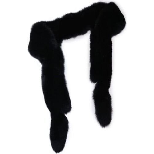 YOLOAgain Winter Warm Women Real Fox Fur Scarf Ladies Muffler Shawl Long