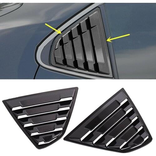 1 Pair Car Black Plastic Louver Cover Window Vent Trim Carbon Fiber Texture Fit for Toyota Camry 2021 2020 2019 2018