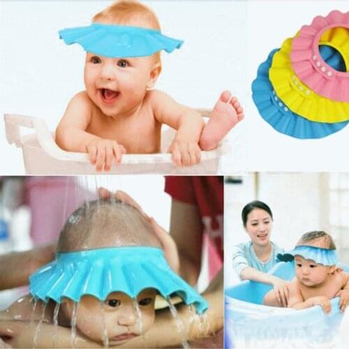 1PC Adjustable Baby Shampoo Cap Soft EVA Baby Bath Waterproof Hat Kids Wash Hair Protection Infant Health Care Accessories