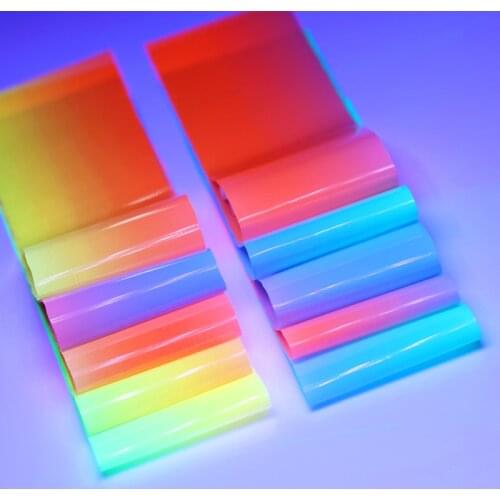 10Pcs Fluorescent Nail Art Foil Transfer Stickers Set Summer Glitter Colorful Nail Art Decals DIY Decoration For Manicures