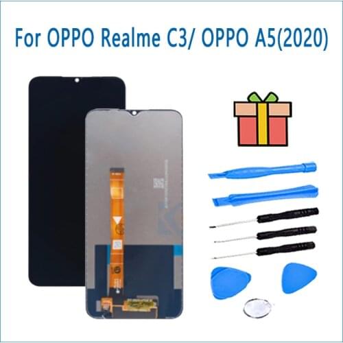 100% Tested For OPPO Realme C3 RMX2027 LCD Display Touch Screen Digitizer Assembly RMX2020 LCD For Phone 6.5" Realme C3 LCD