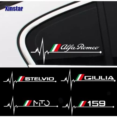 2pcs car Vinyl Sport Stickers Decals for Alfa Romeo Giulia Giulietta 159 156 MITO Stelvio 147 Sportiva Auto Accesso