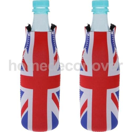 2pcs Britain UK Flag Beer Bottle Cooler Beverage Sleeve Holder Party Favour