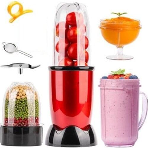 Big Sale 220V Red & Pink Color Available Electric Fruit Juicer Multifunctional Powder Grinding Machine With 4 Cups 3 Blades