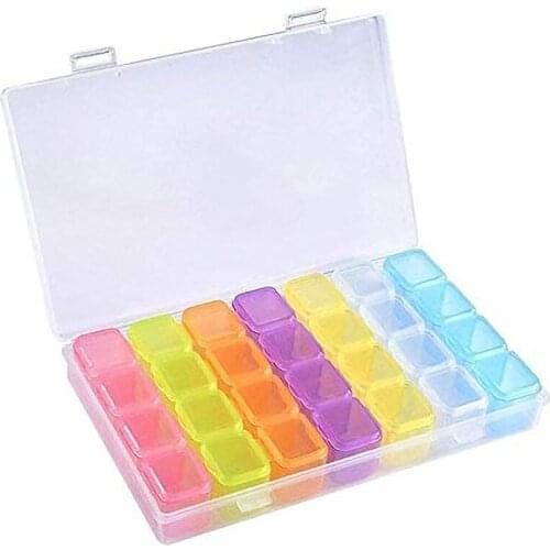 28 Grid Plastic Storage Box Storage Box Jewelry Box Bead Box Nail Art Rhinestone Diamond Box Earrings Necklace Nail Jewelry Stor