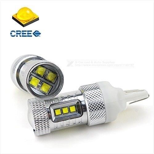 2x High Power T20 7443 580 W3X16D W21W Cree Chip 80W 1500LM Bright 6000K White Turn Signal LED Light Bulb(Amber Red Available)