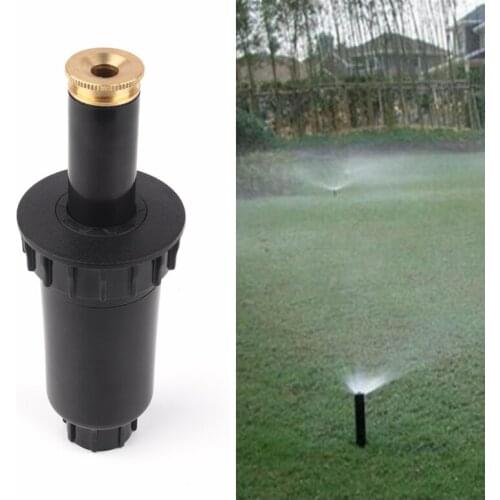 4pcs 1/2" Female Thread 90-360 Degrees Adjustable Plastic Pop-up Sprinkler Garden Lawn Irrigation Sprinklers Copper Spray Nozzle