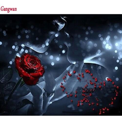 5D Diy Diamond Painting couple kiss Cross Stitch Rose Lover Home Decor Full Rhinestones Mosaic Inlay Diamond Embroidery full art