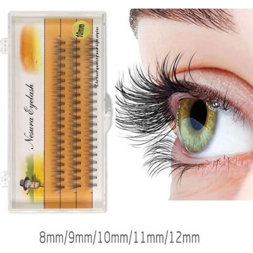 60 cluster/box Individual eyelashes，0.07/0.1thick cluster eyelash extension,3D lashes natural false eyelashes wholesale
