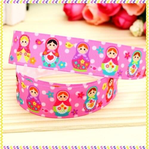 7/8'' Free shipping doll printed grosgrain ribbon headwear hair bow diy party decoration wholesale OEM 22mm B814